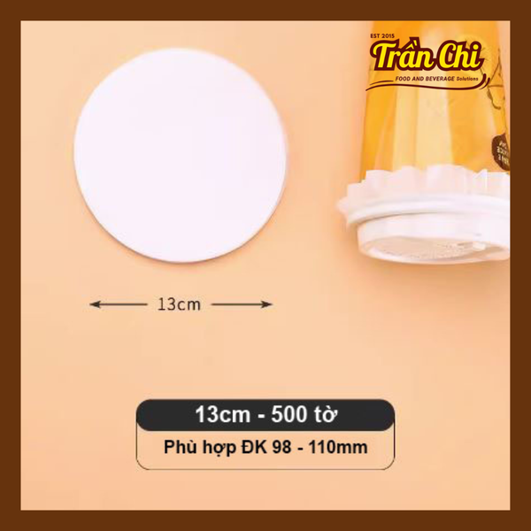 Giấy nến TRÒN, Giấy chống tràn Trà Sữa Size 13cm - Xấp 490-500t (GCT13)