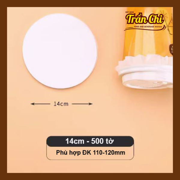 Giấy nến TRÒN, Giấy chống tràn Trà Sữa Size 14cm - Xấp 490-500t (GCT14)