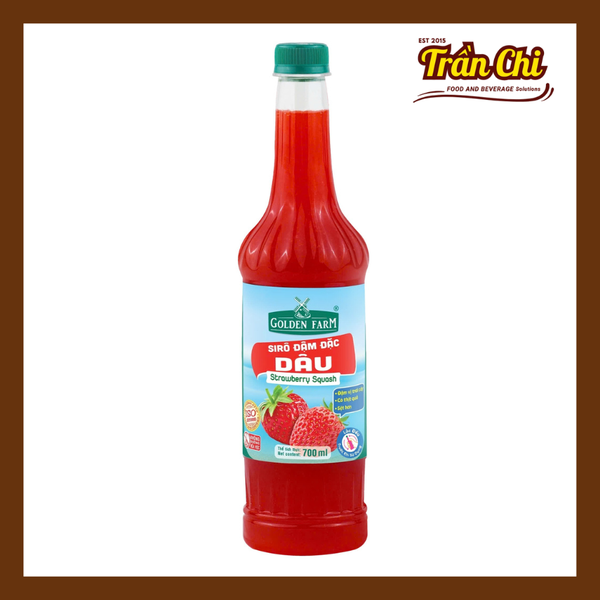 Siro Đậm Đặc DÂU Golden Farm - Chai 700ml