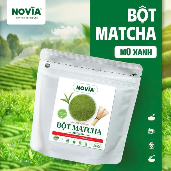 Bột Trà Xanh Matcha MŨ XANH NOVIA - Gói 100gr