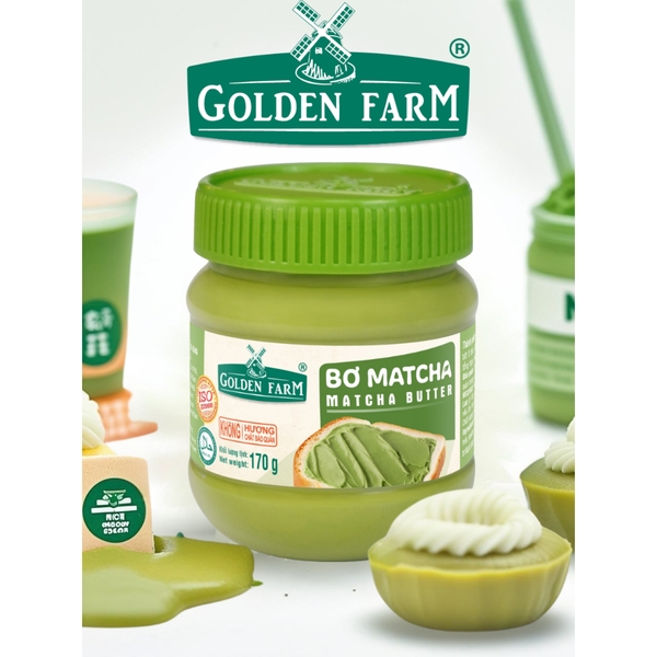 Bơ MATCHA Golden Farm - Hủ 340gr