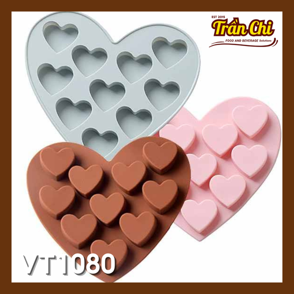 Khuôn silicone vỉ Trái Tim trung 10c hình tim (VT1080)
