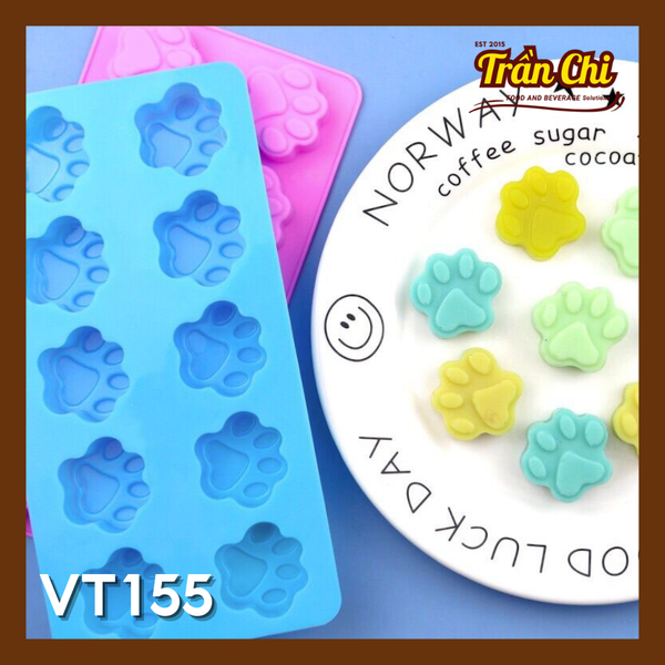 Khuôn silicone vỉ Bàn Chân Mèo 10c NHỎ Chữ Nhật (VT155)