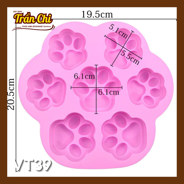 Khuôn silicone vỉ Bàn Chân Mèo 7c 3D nổi (VT39)