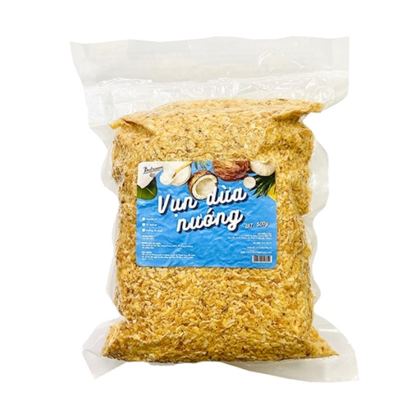 Vụn dừa nướng BẾN TRE size GẠO - Gói 500gr