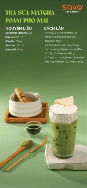 Bột Trà Xanh MATCHA SAVO Tea & Herbs - Gói 200gr