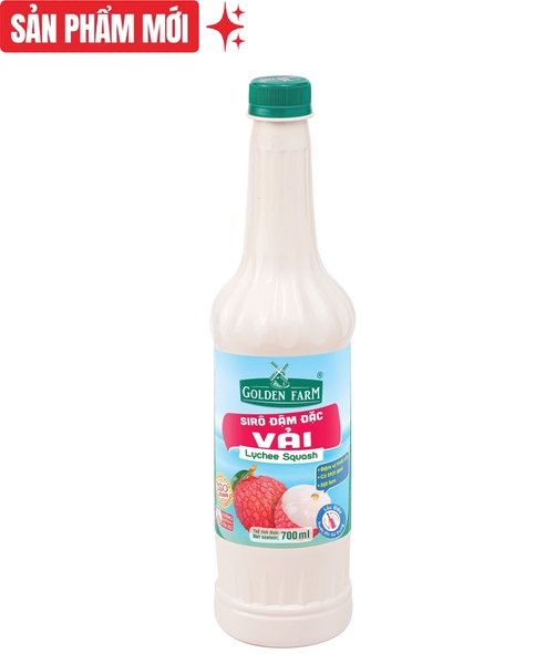 Siro ĐẬM ĐẶC Vải Golden Farm - Chai 700ml