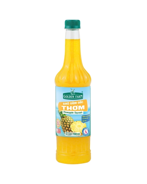 Siro ĐẬM ĐẶC Thơm/Khóm Golden Farm - Chai 700ml