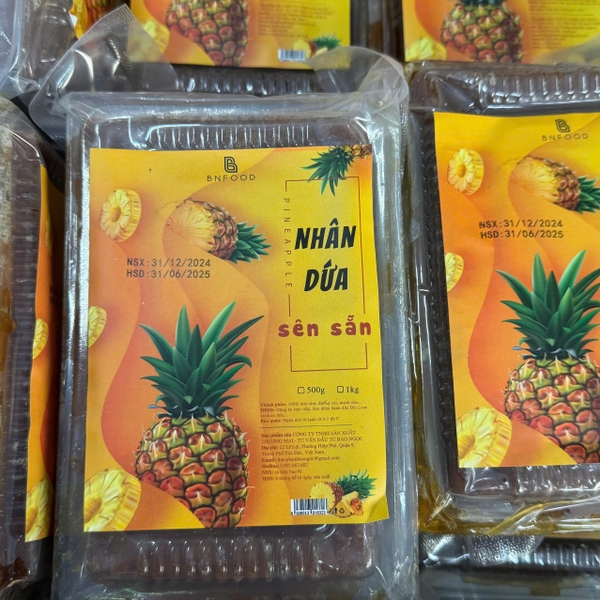 Nhân Khóm/Thơm/Dứa sên sẵn BNFOOD - Hộp 1kg