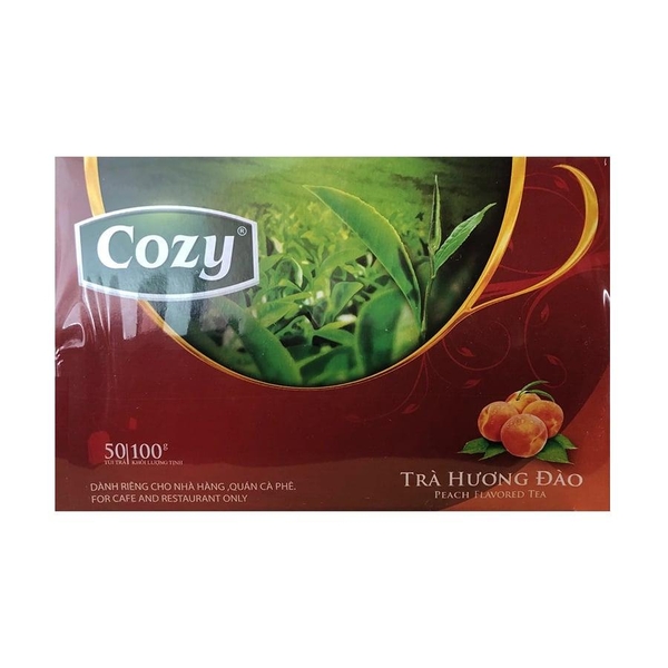 Trà ĐÀO túi lọc COZY - HỘP LỚN 100gr (50 gói x 2gr)