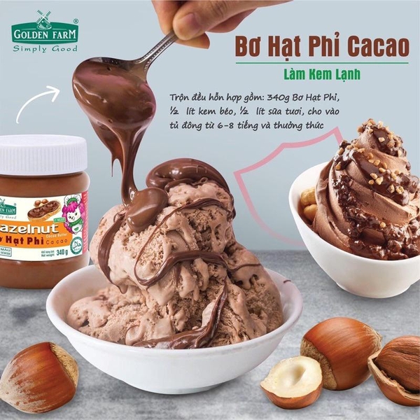 Bơ HẠT PHỈ Cacao Golden Farm - Hủ 340gr