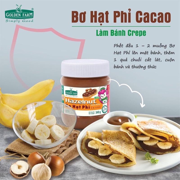 Bơ HẠT PHỈ Cacao Golden Farm - Hủ 340gr