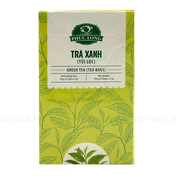 Trà XANH (Green Tea) túi lọc PHÚC LONG - HỘP (2gr x 25 túi)