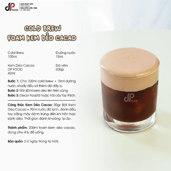 Bột Kem Dẻo Vị Cacao DPFOOD - Gói 500gr