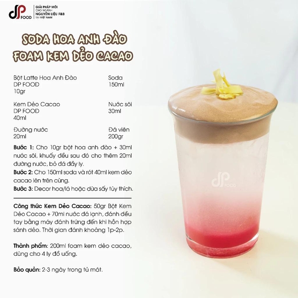Bột Kem Dẻo Vị Cacao DPFOOD - Gói 500gr
