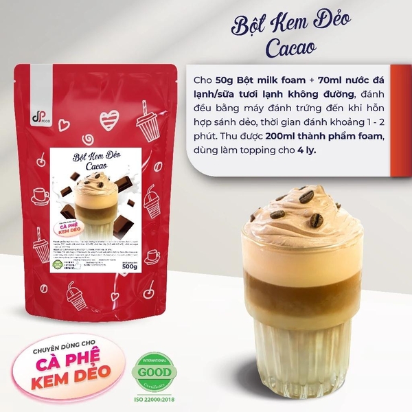 Bột Kem Dẻo Vị Cacao DPFOOD - Gói 500gr