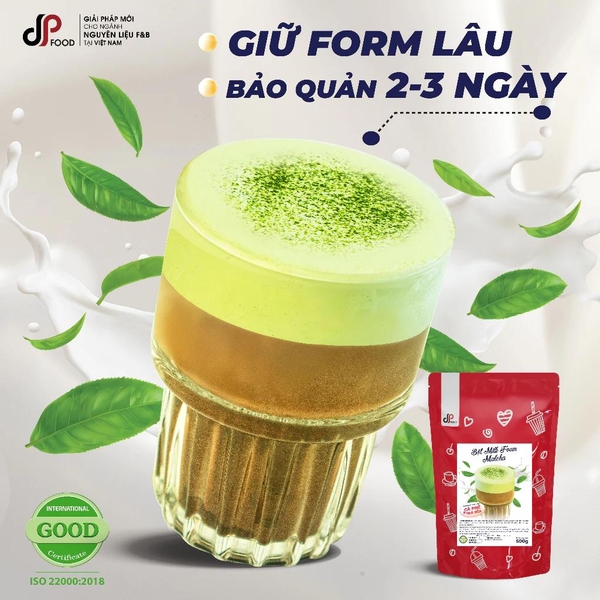 Bột MILK FOAM Vị Trà Xanh Matcha DPFOOD - Gói 500gr