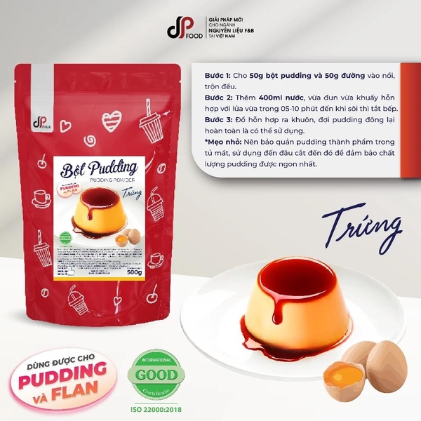 Bột PUDDING Vị Trứng DPFOOD - Gói 500gr