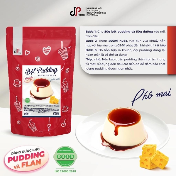 Bột PUDDING Vị Phô Mai DPFOOD - Gói 500gr