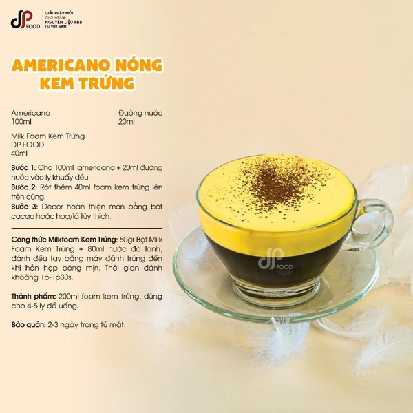 Bột MILK FOAM Vị Kem Trứng DPFOOD - Gói 500gr