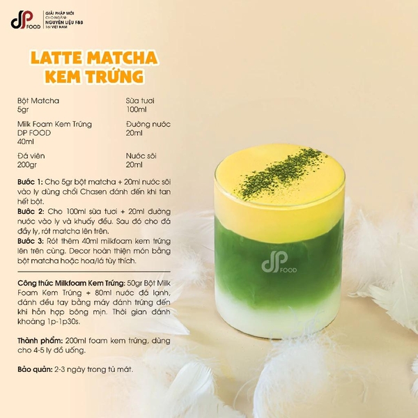Bột MILK FOAM Vị Kem Trứng DPFOOD - Gói 500gr