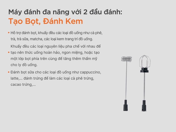 Máy Đánh Bọt Đa Năng 2 Đầu sạc Điện DC-201 UNIBLEND (KO BẢO HÀNH) (DC201)