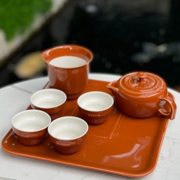 Bộ trà kèm khay Staub màu cam (1027066) Shop Hàng Đức