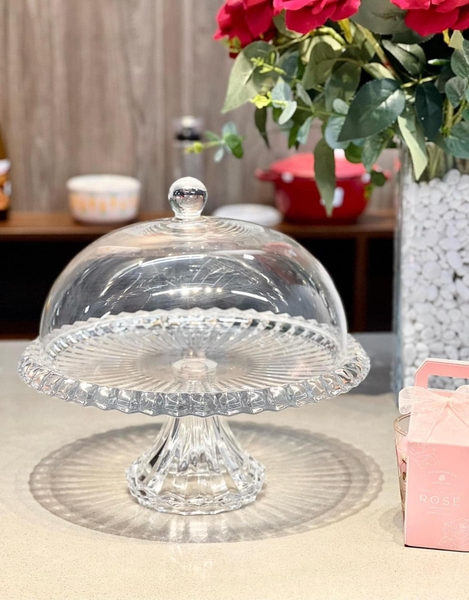 Chân bồng pha lê Vessen 32cm có nắp