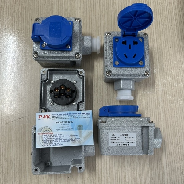 HỘP Ổ CẮM ĐIỆN 5 CHẤU CHỐNG CHÁY NỔ 10A-16A 200-250V IP65 TYPE-312 GỒM HỘP NHÔM 80x52x75MM