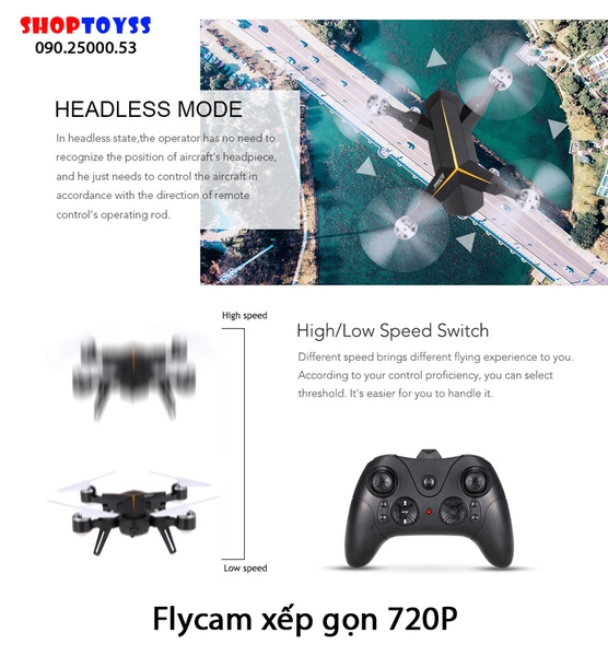 dia bay dieu khien flyccam hd 720 tracker fx803