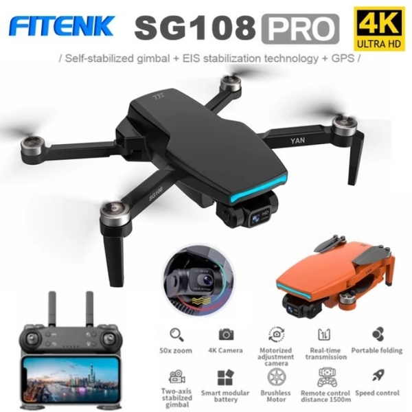 Flycam 4k zll drone sg108 pro có gps quay thẻ nhớ phiên bản mới 2023 ...