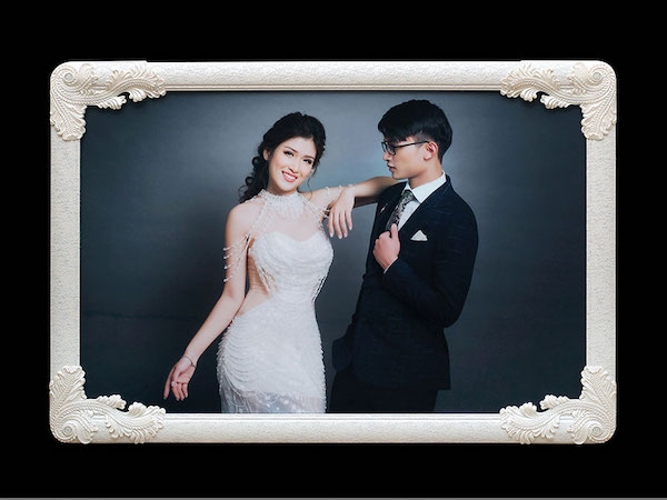 Ảnh pha lê - Khung ảnh cưới pha lê tráng gương