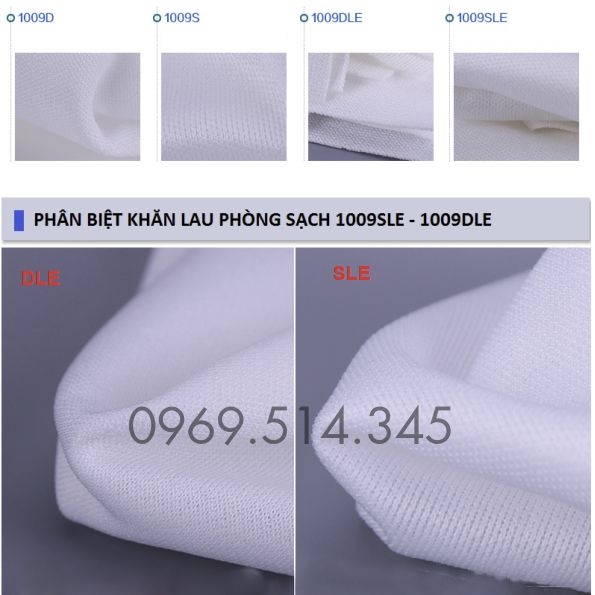 Phân biệt các mã Khăn lau phòng sạch 1009