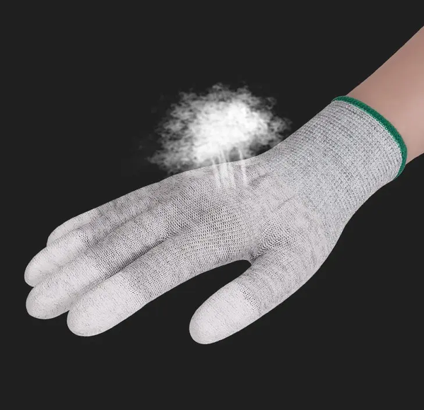 Găng tay phủ ngón làm từ sợi Polyester hoặc sợi Carbon chống tĩnh điện