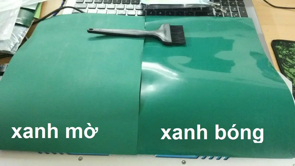 Thảm cao su chống tĩnh điện xanh bóng và xanh mờ