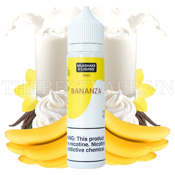 Tinh dầu vape mỹ thuốc lá shisha điện tử Bananza MilkShake 60ml