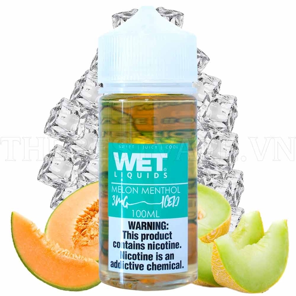 Tinh dầu vape mỹ Melon Menthol Wet 100ml shisha thuốc lá điện tử