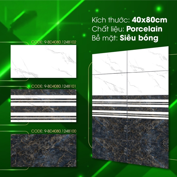 Gạch ốp tường 40x80 đá bóng 1248102
