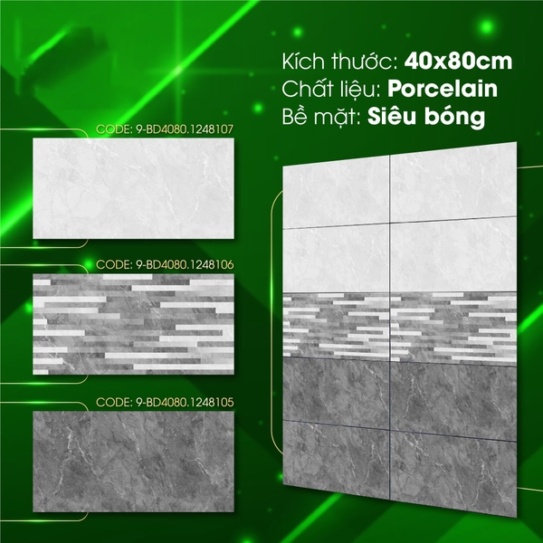 Gạch ốp tường 40x80 đá bóng 1248107