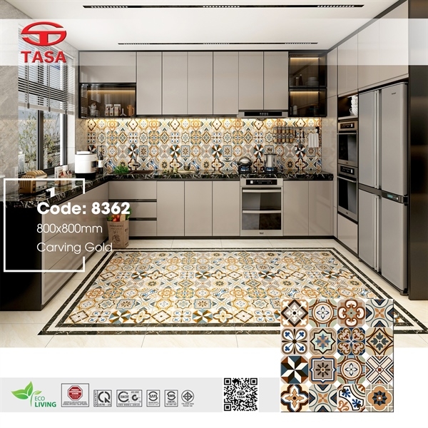 Gạch 80x80 8362 vàng trang trí L1