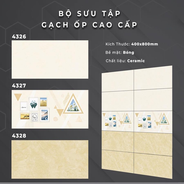 Gạch Ốp Tường 40x80 Men Bóng 4326