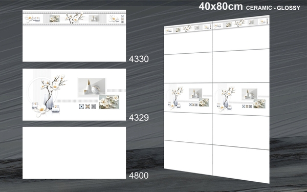 Gạch Ốp Tường 40x80 Men Bóng 4330