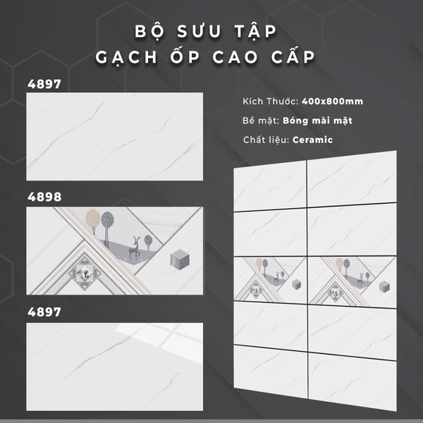 Gạch Ốp Tường 40x80 Men Bóng 4897