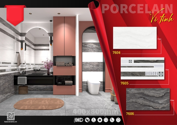 Gạch ốp tường 40x80 đá bóng 7604