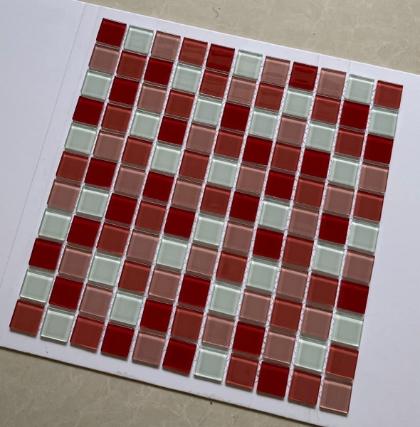 Gạch Mosaic 25x25mm Đỏ 4 màu