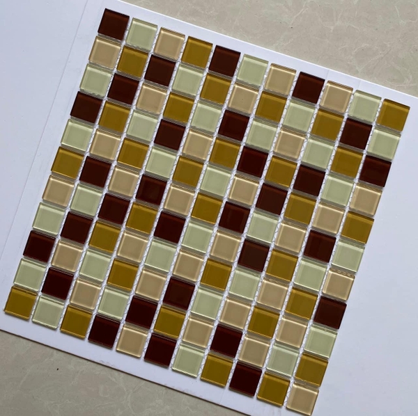 Gạch Mosaic 25x25mm Nâu 4 màu