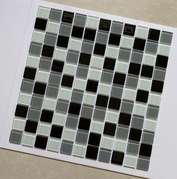 Gạch Mosaic 25x25mm Trắng Đen 3 màu