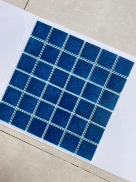Gạch Mosaic 48x48mm Xanh 1 màu Men Rạn
