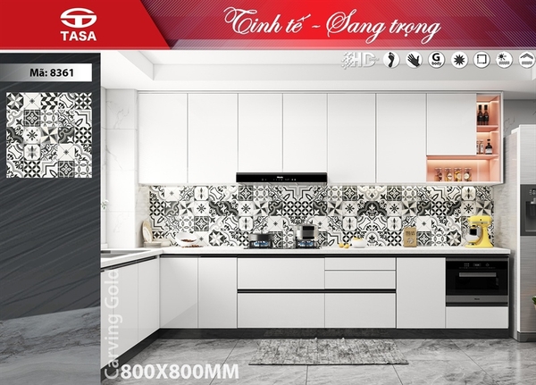 Gạch 80x80 8361 xám trang trí L1