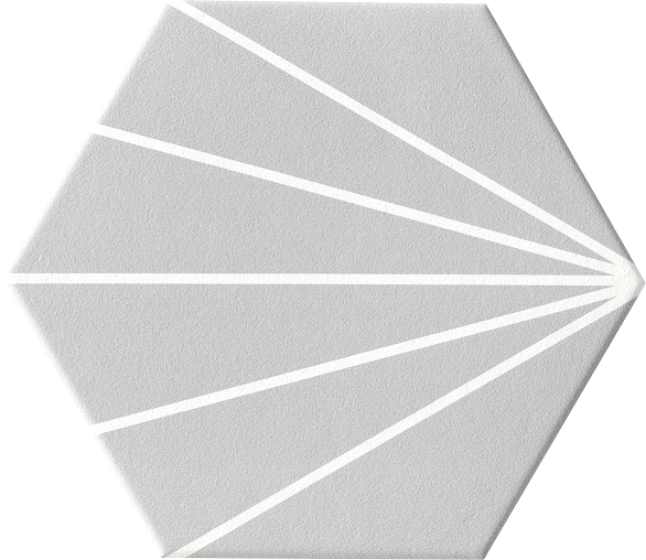 Gạch lục giác họa tiết Geometry (Xám Trắng)